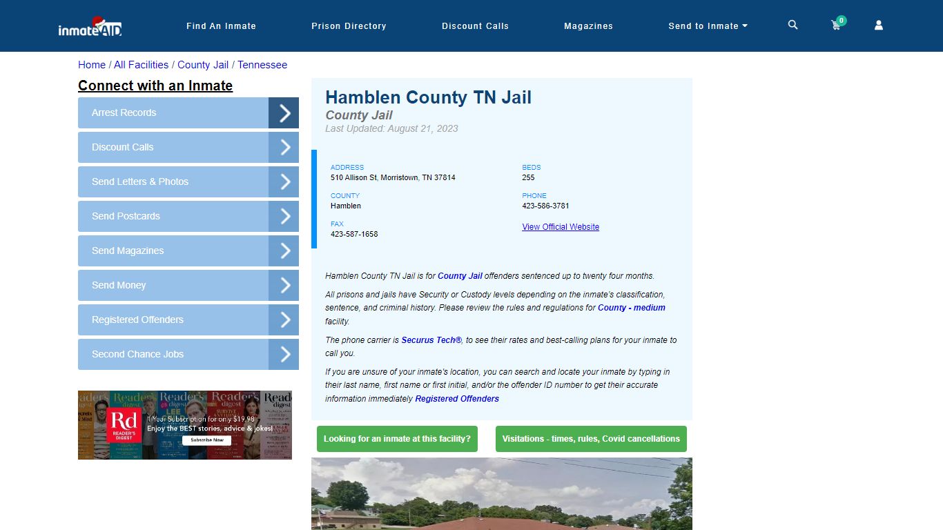 Hamblen County TN Jail - Inmate Locator - Morristown, TN